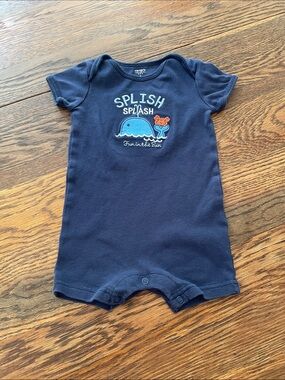 Carter's Navy Whale & Crab Short-Sleeve Romper
